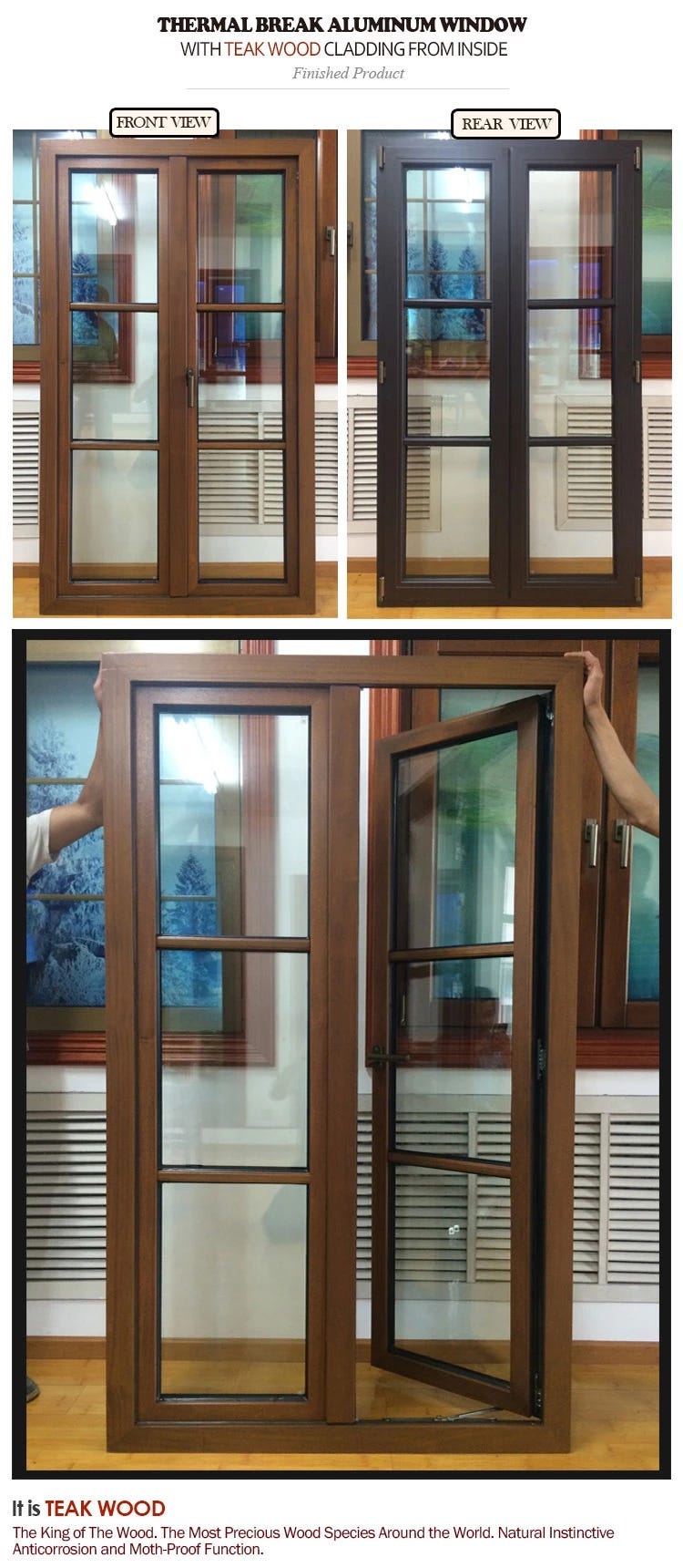 Spanish Colonial Revival Style Teak Wood Window With Grill Design By Doorwin Group Medium