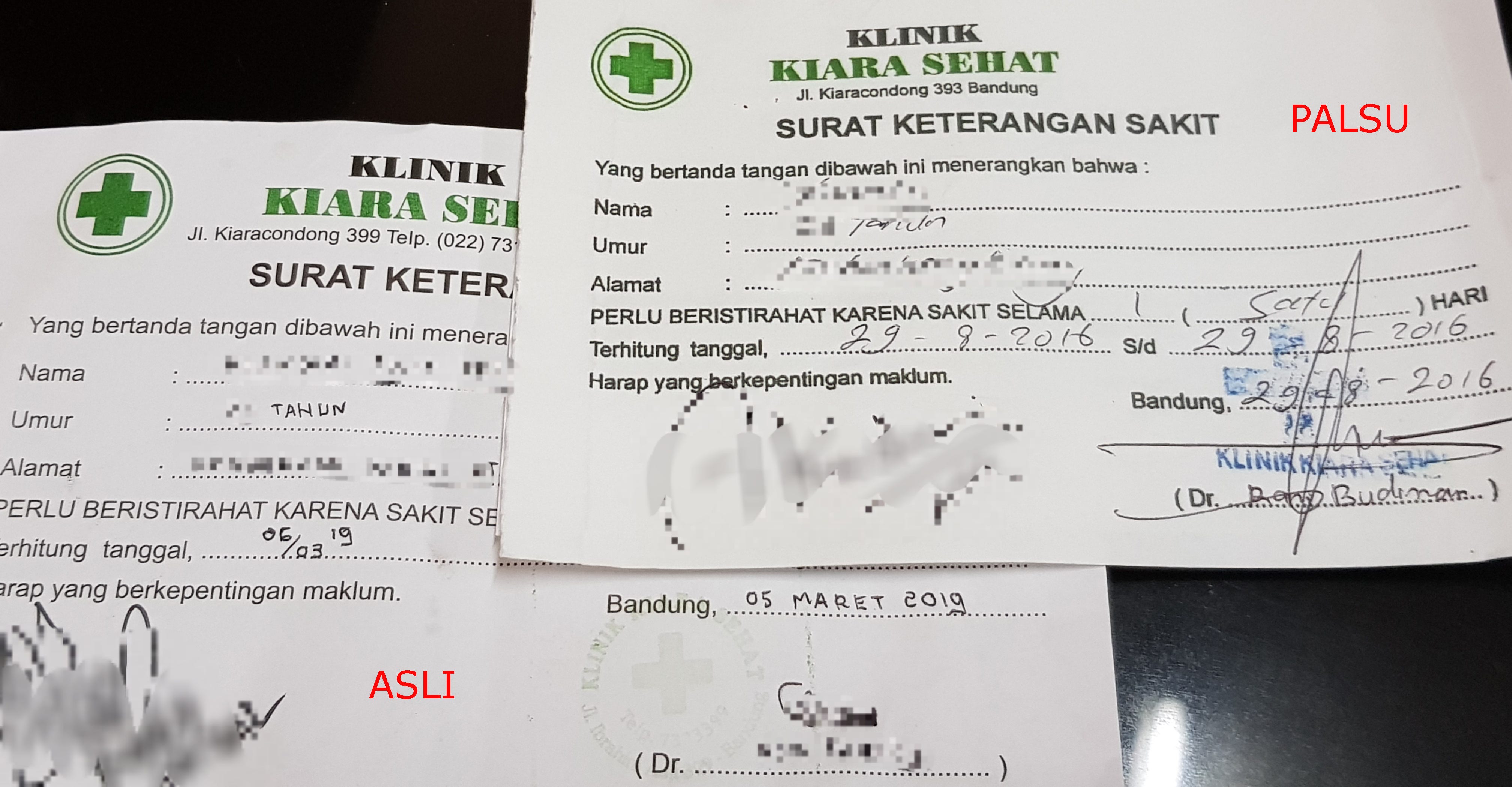 Contoh Surat Dokter Palsu Cara Golden 