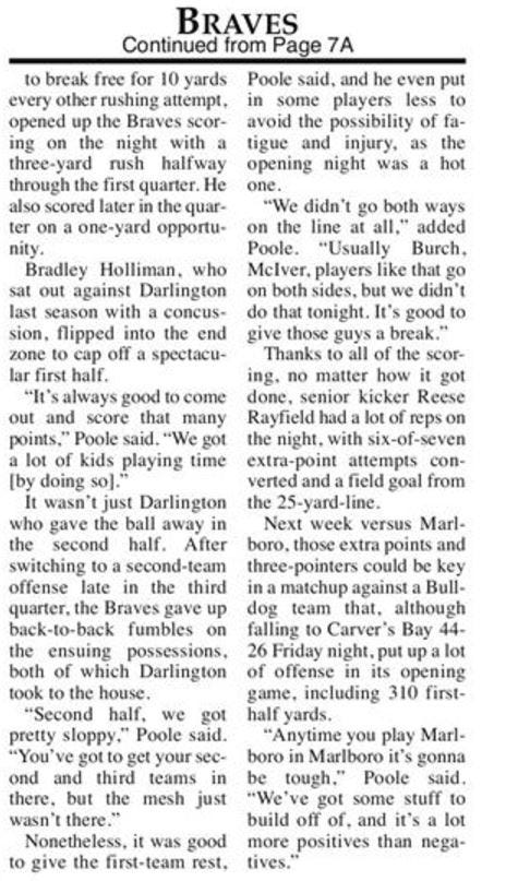 Cheraw braves football coverage pt. 1 (preview, week 1)
