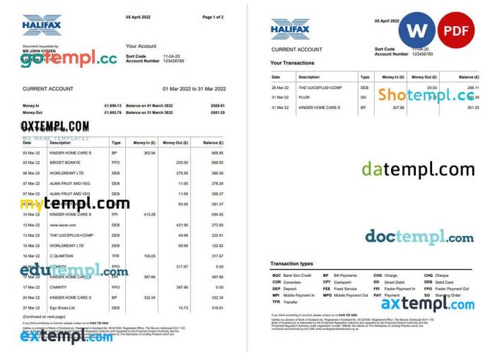 Can a bank statement be used as proof of address