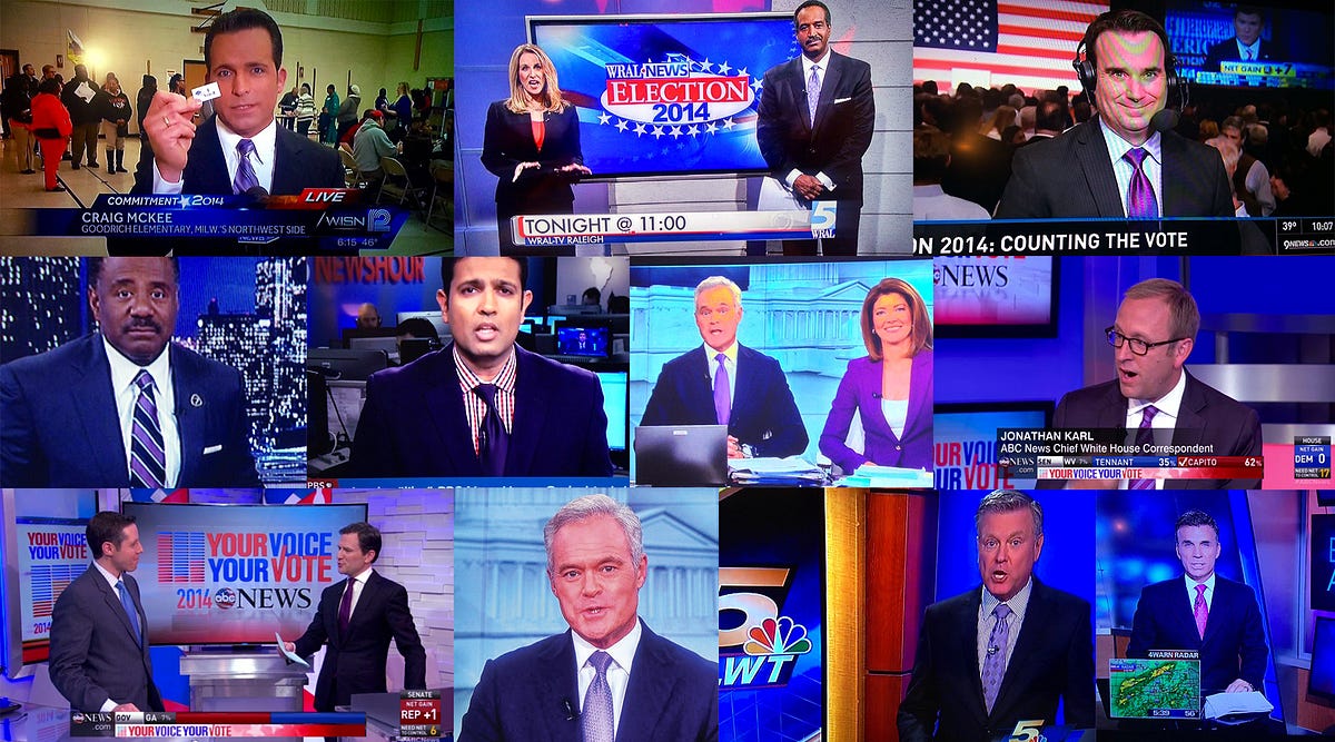 The rise of purple punditry. on tv, political talking heads choose a