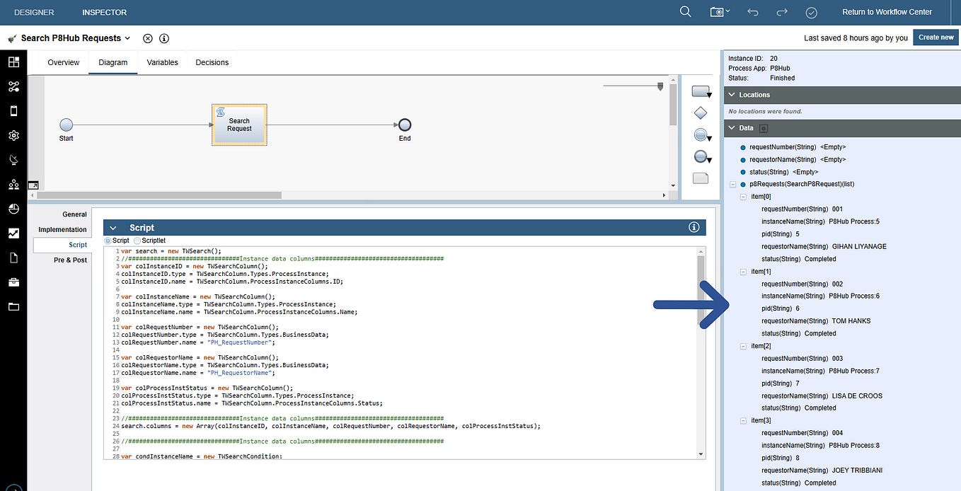 Invoking a rest service in ibm baw through an external service flow