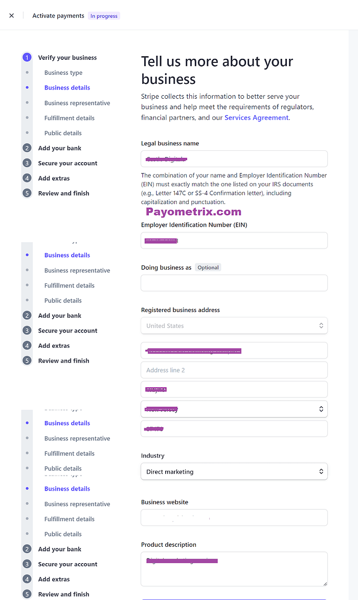 How to create a stripe account in bosnia-herzegovina 2024 — no ssn