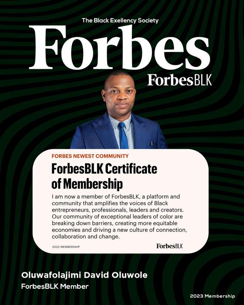 Ceo expresses delight to be nominated as a member of forbesblk