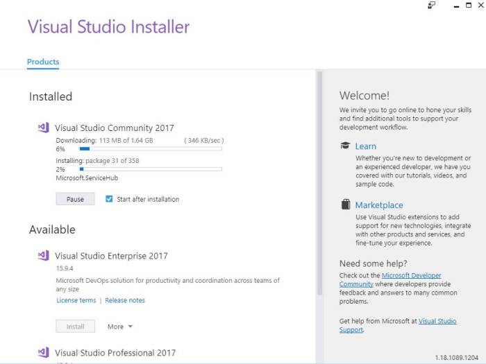 Install vs download