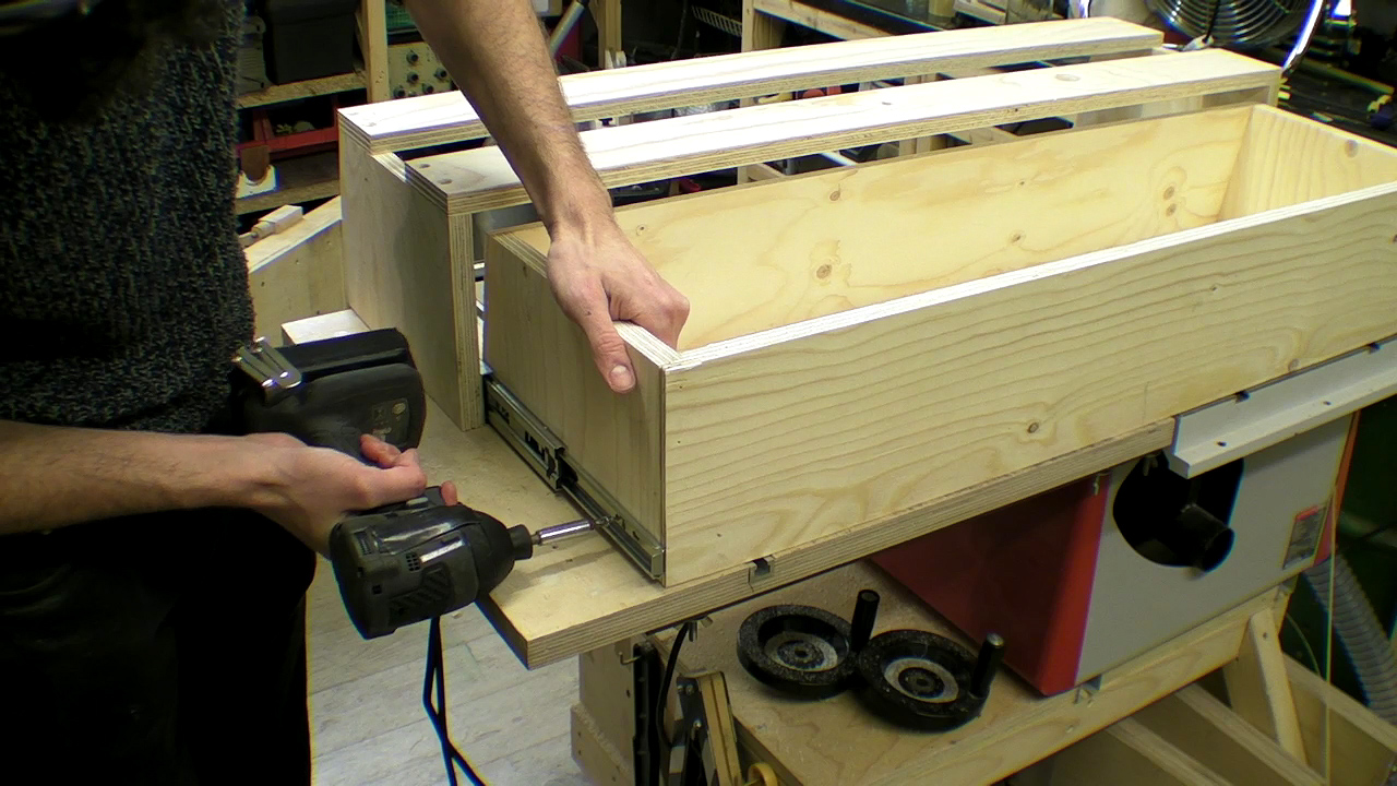 Underside Lathe Drawer and Tool Rack