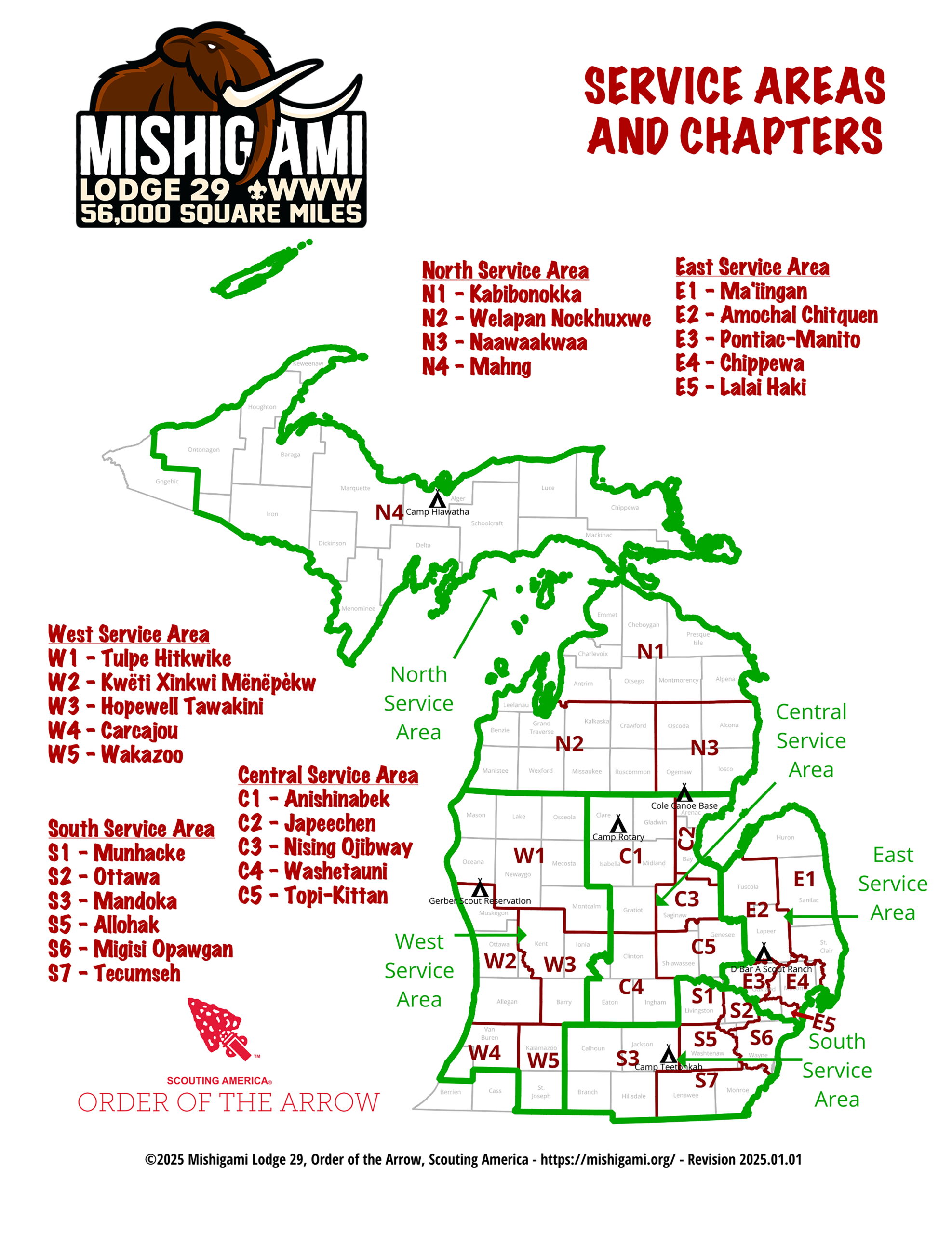 Michigan Crossroads Council 2026 Mishigami Lodge Order Of The Arrow Chapter Map 20250101 Big Scaled.