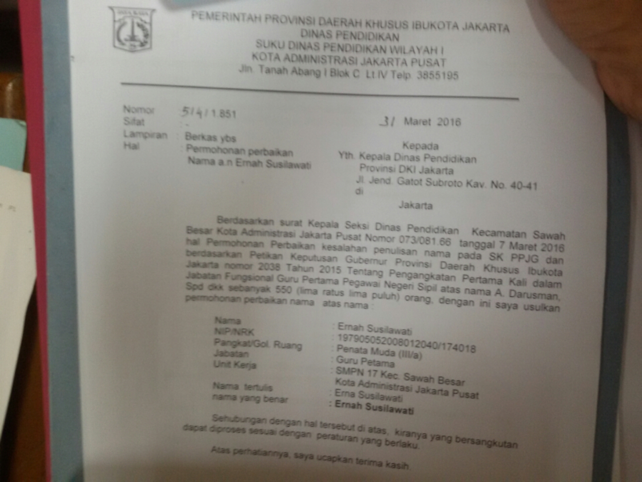 N a m a : Surat Permohonan Kartu Taspen Mislablog