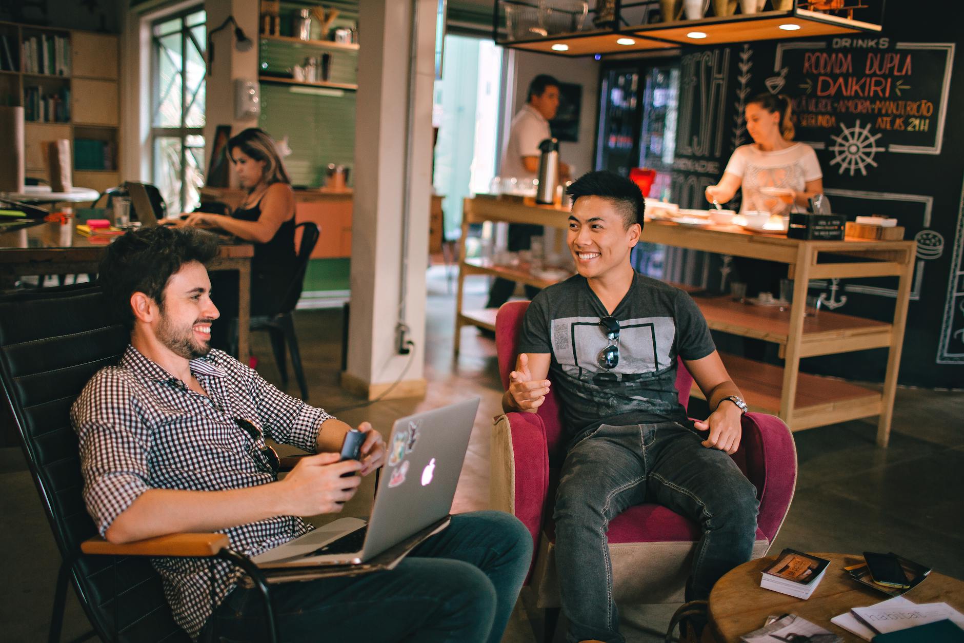 A team collaborating in an office