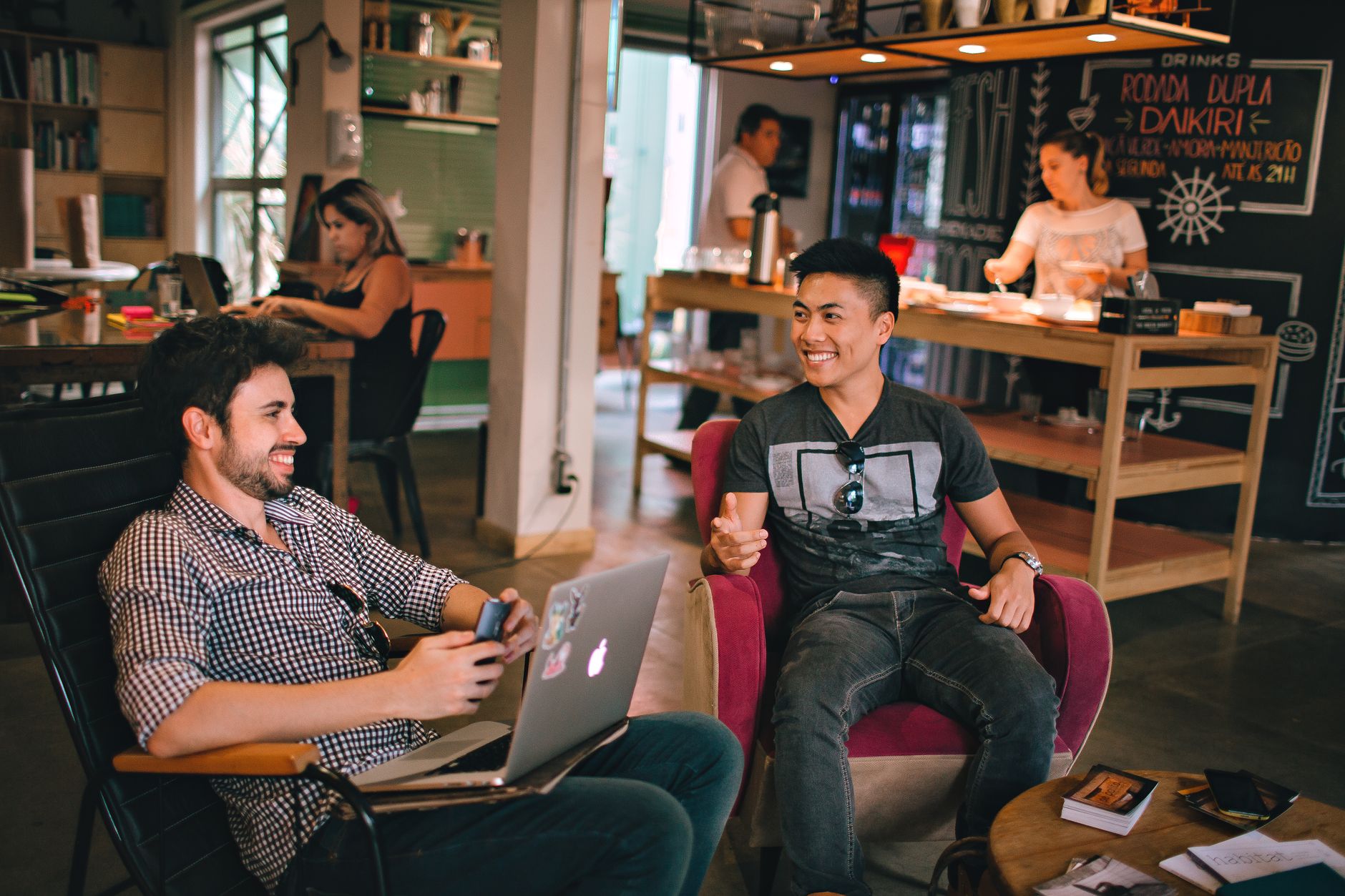 A team collaborating in an office