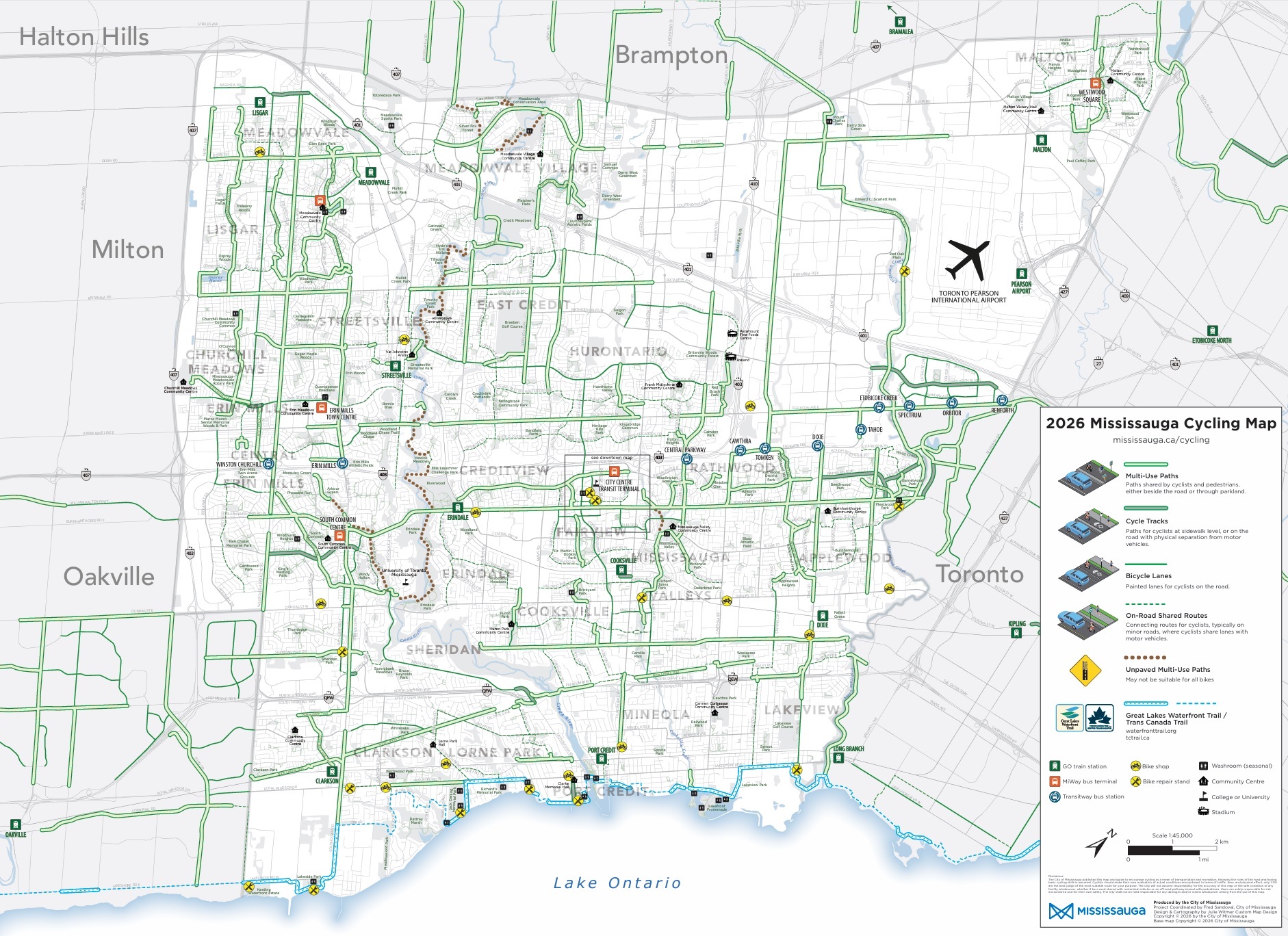 MCN Bike Maps Handbooks Mississauga Cycling Map 2026 Map Side 