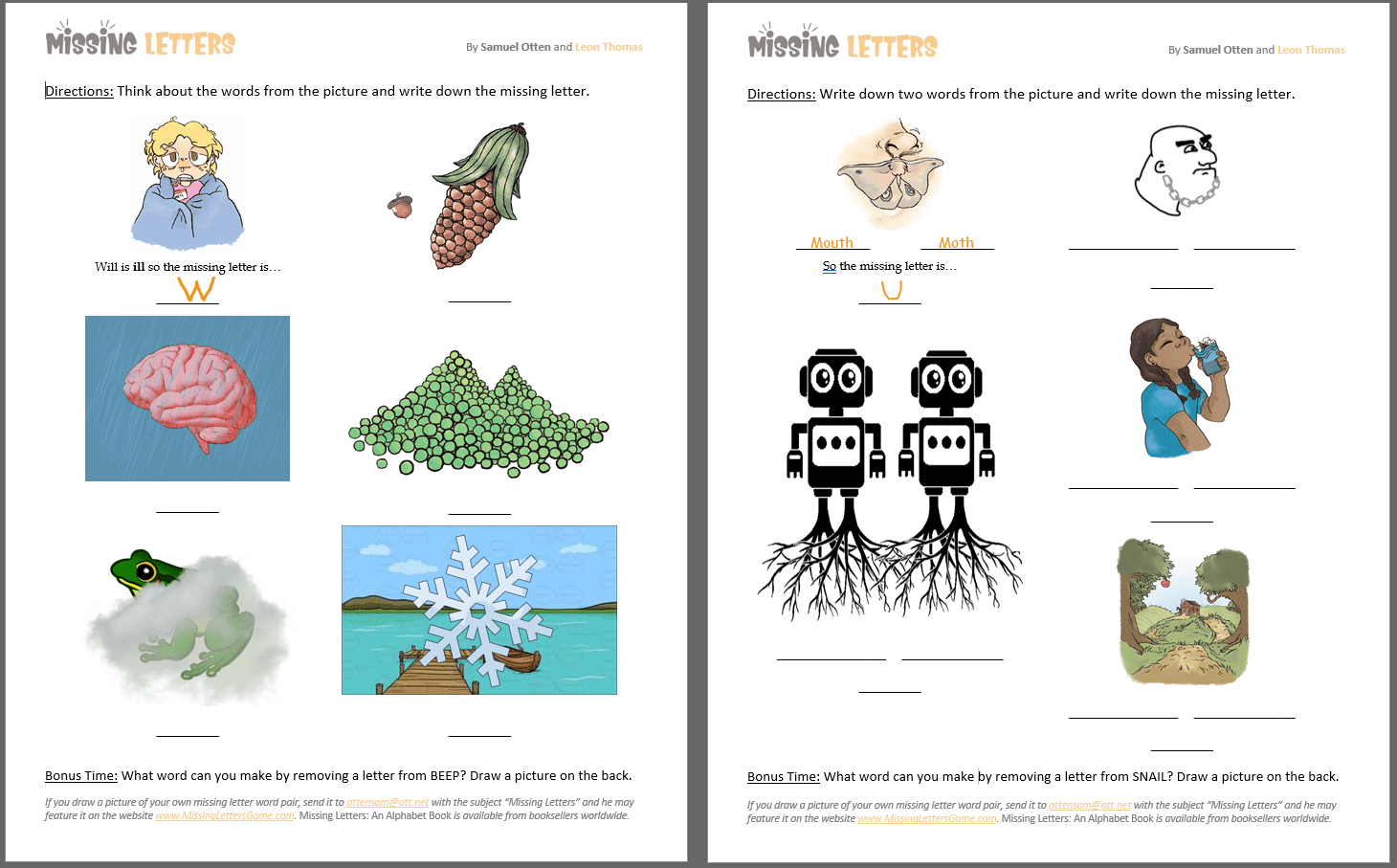 lessons missing letters