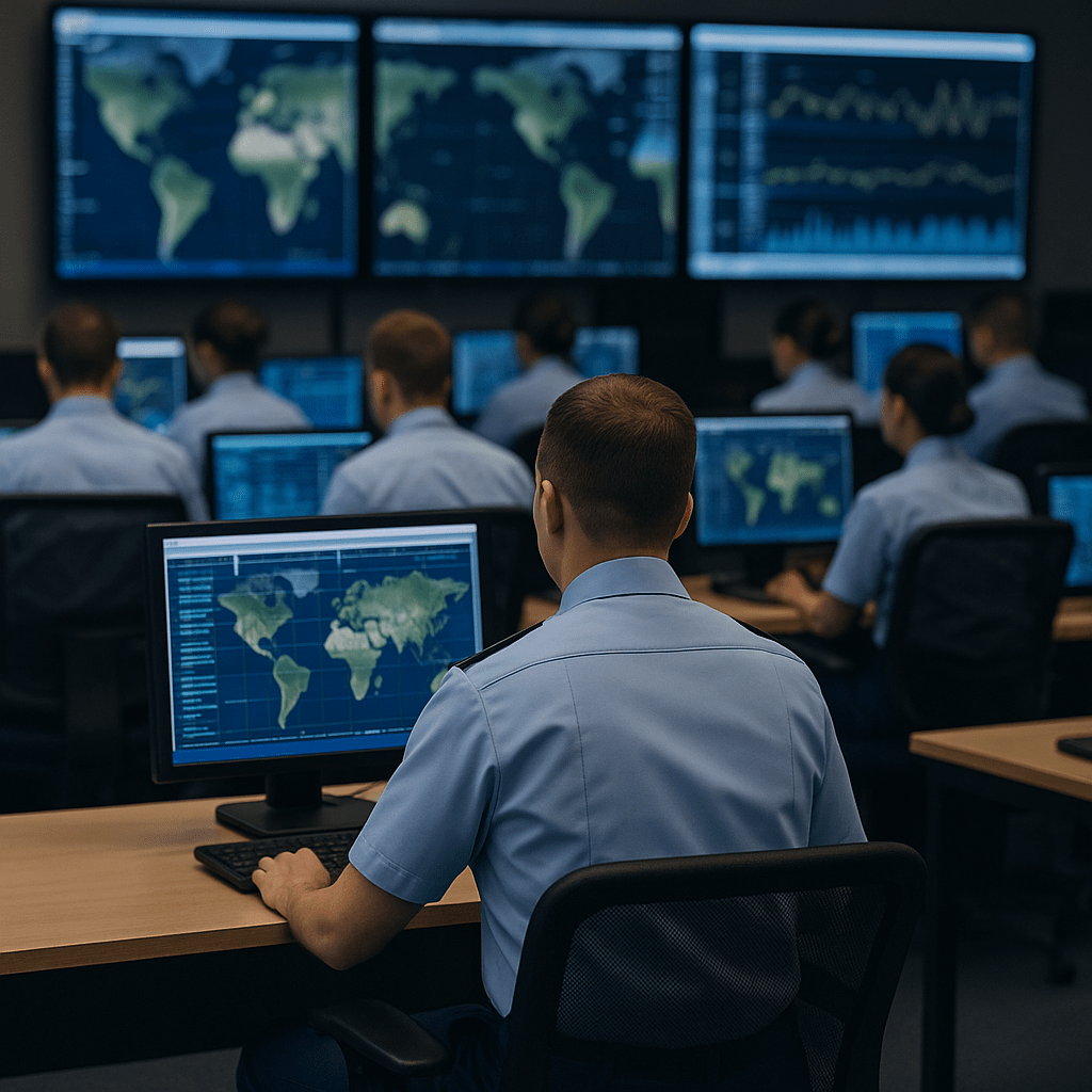 Analyst at workstation