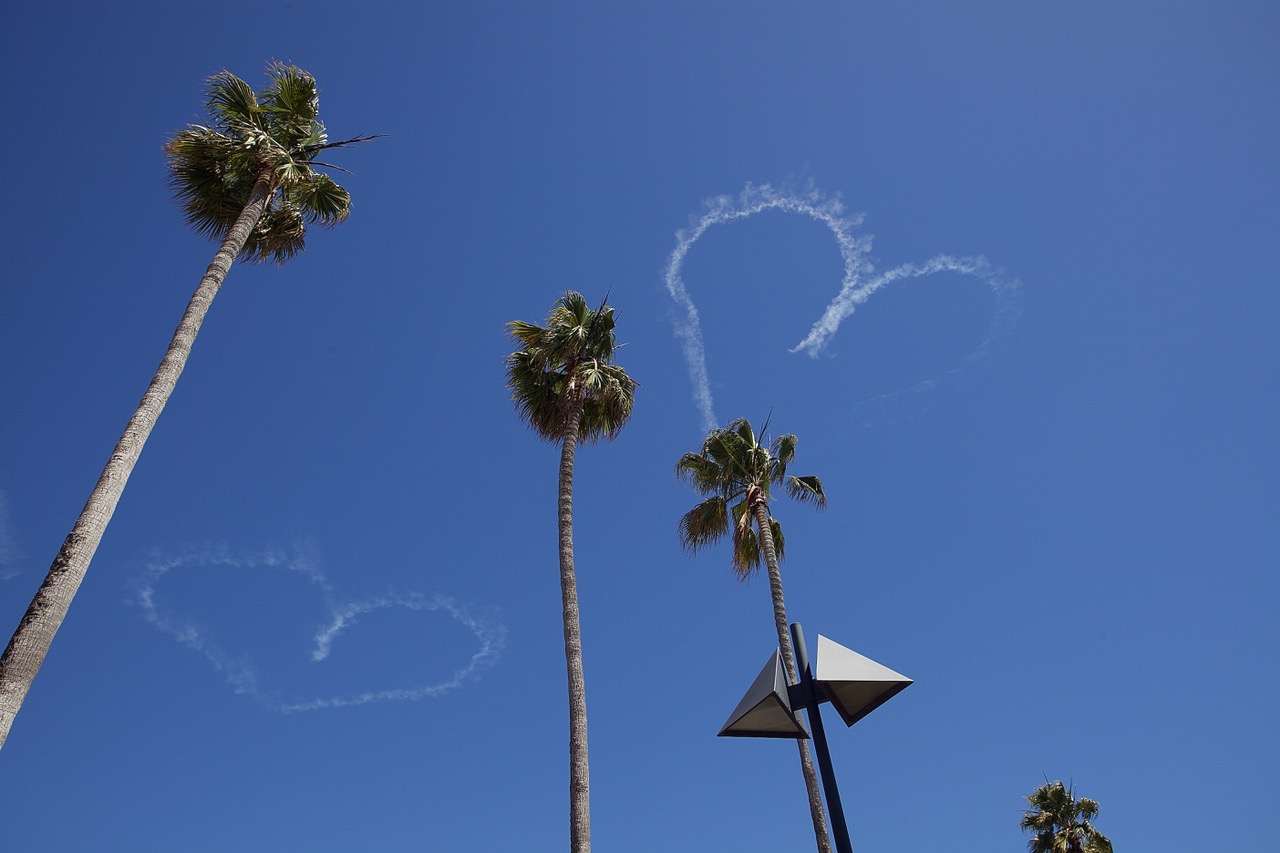 Double hearts in the sky