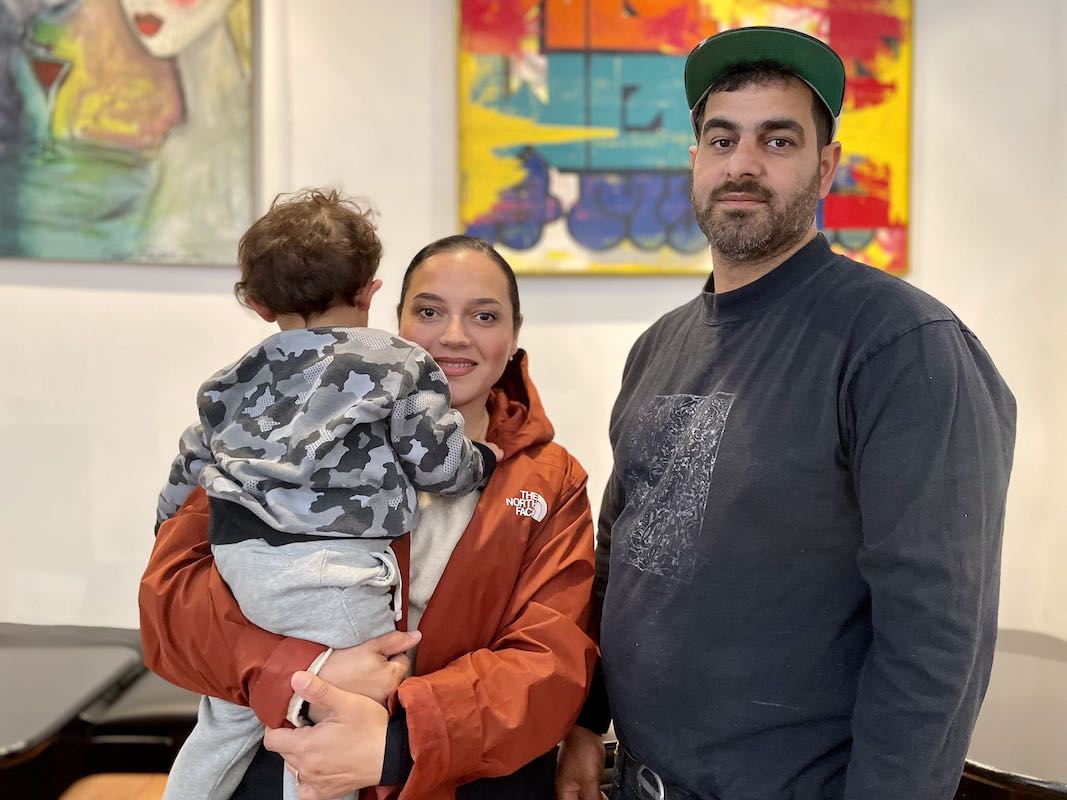Three people