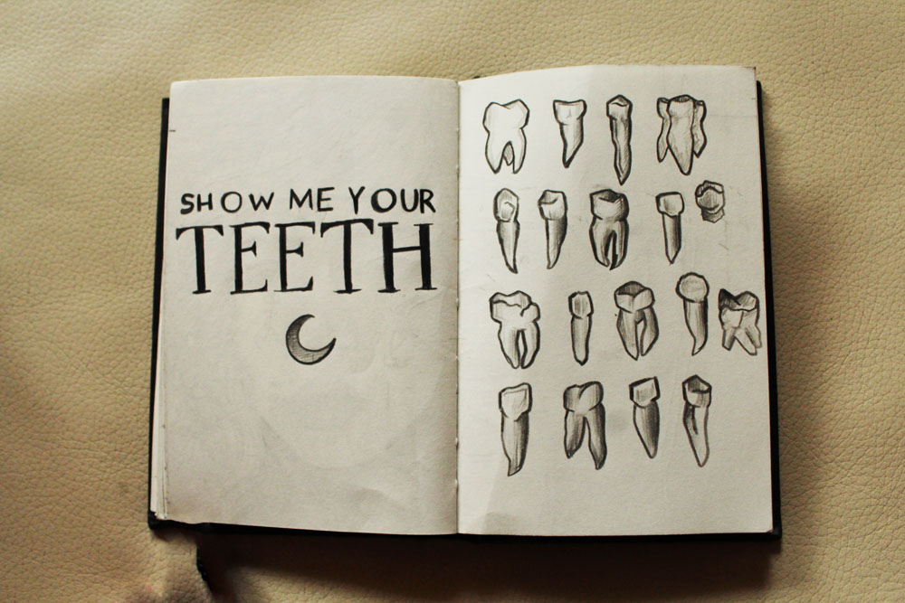 Brush your teeth kids. I think I drew this one at home, boo.