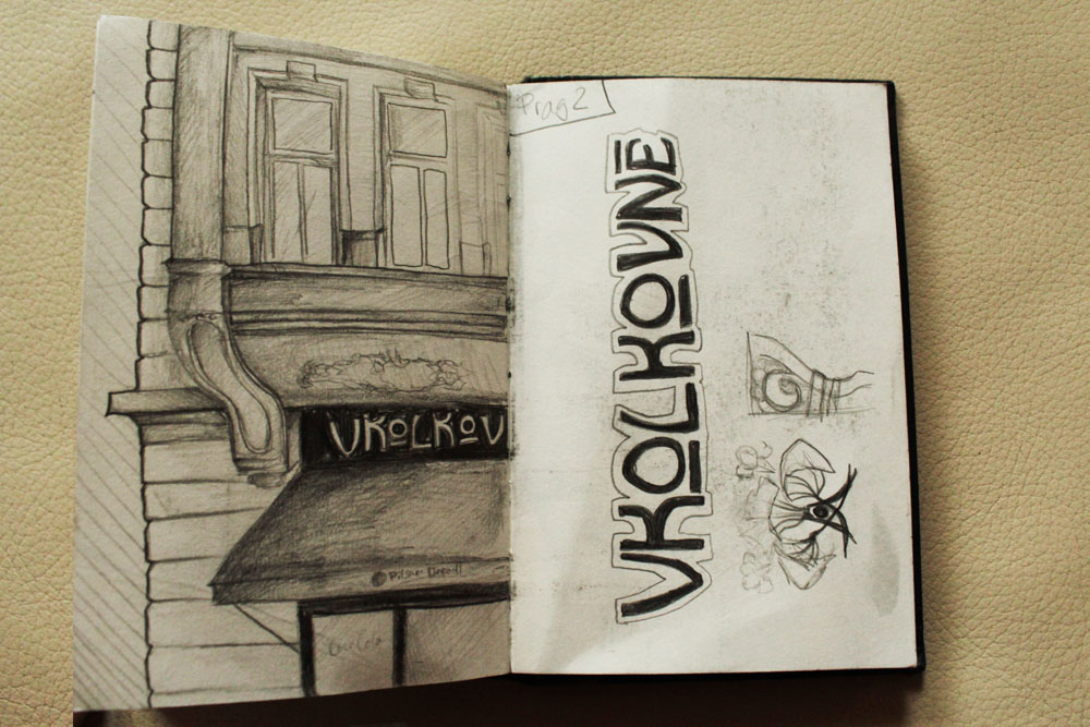 Quick doodle of a house in Prague
