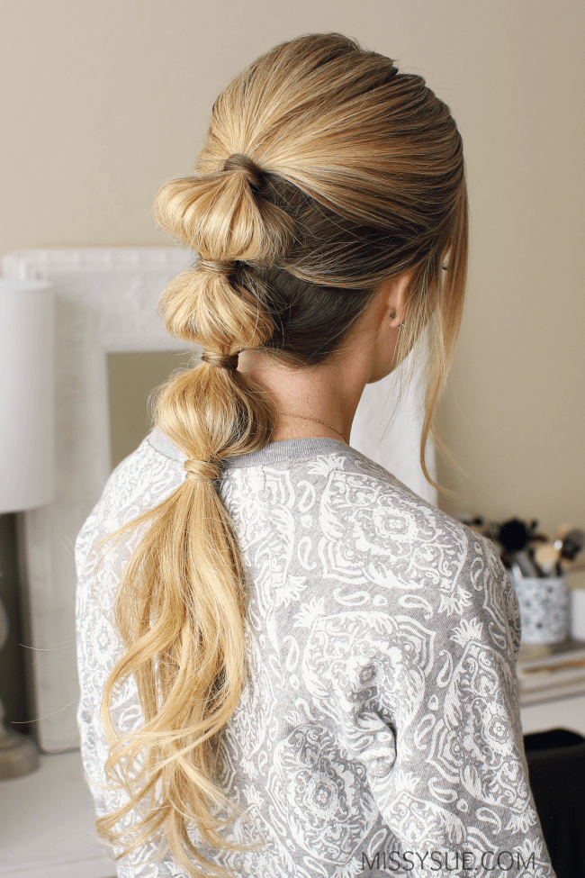 Triple bubble ponytail