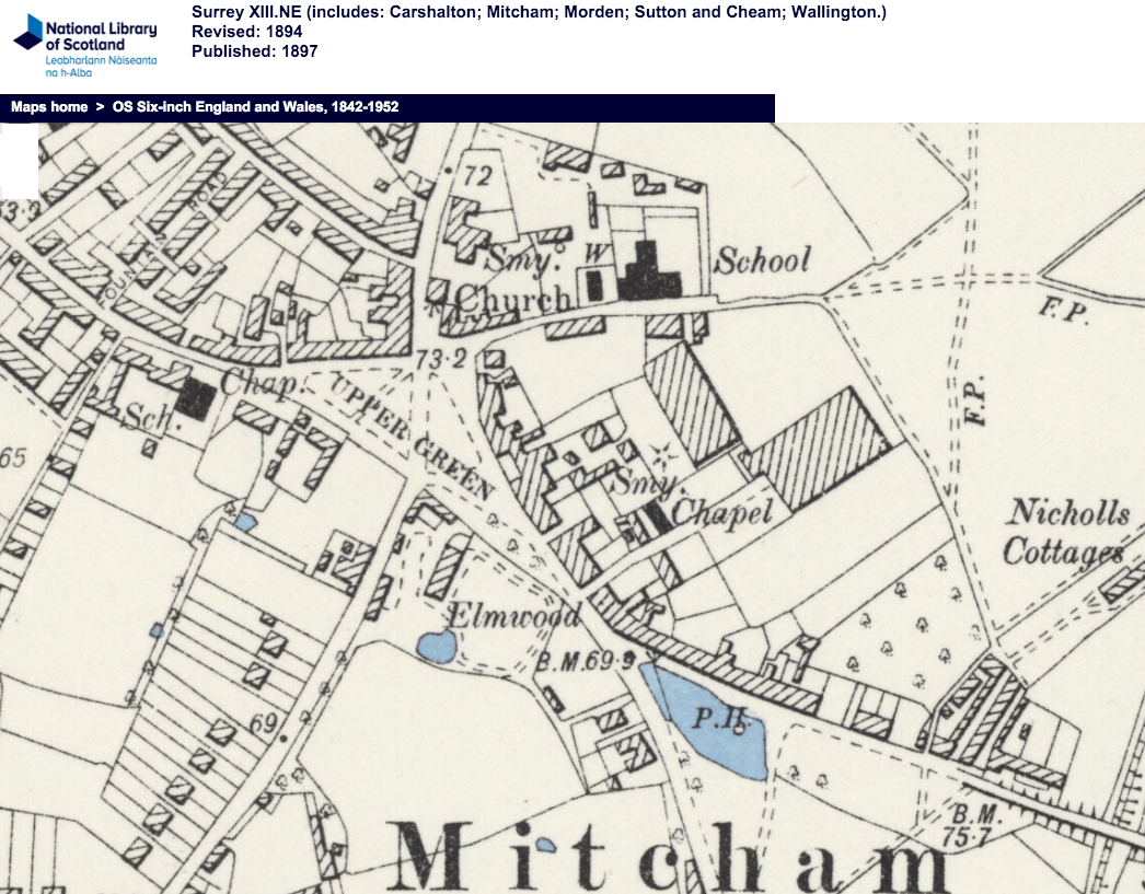 1894 Map Mitcham History Notes 1894.