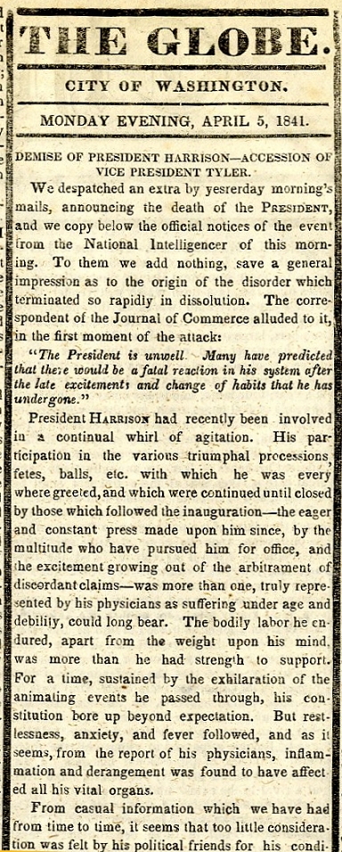 These are some of our most ambitious editorial projects. PRESIDENT WILLIAM HENRY HARRISON DIES AFTER JUST ONE MONTH IN OFFICE! | The Mitchell Archives