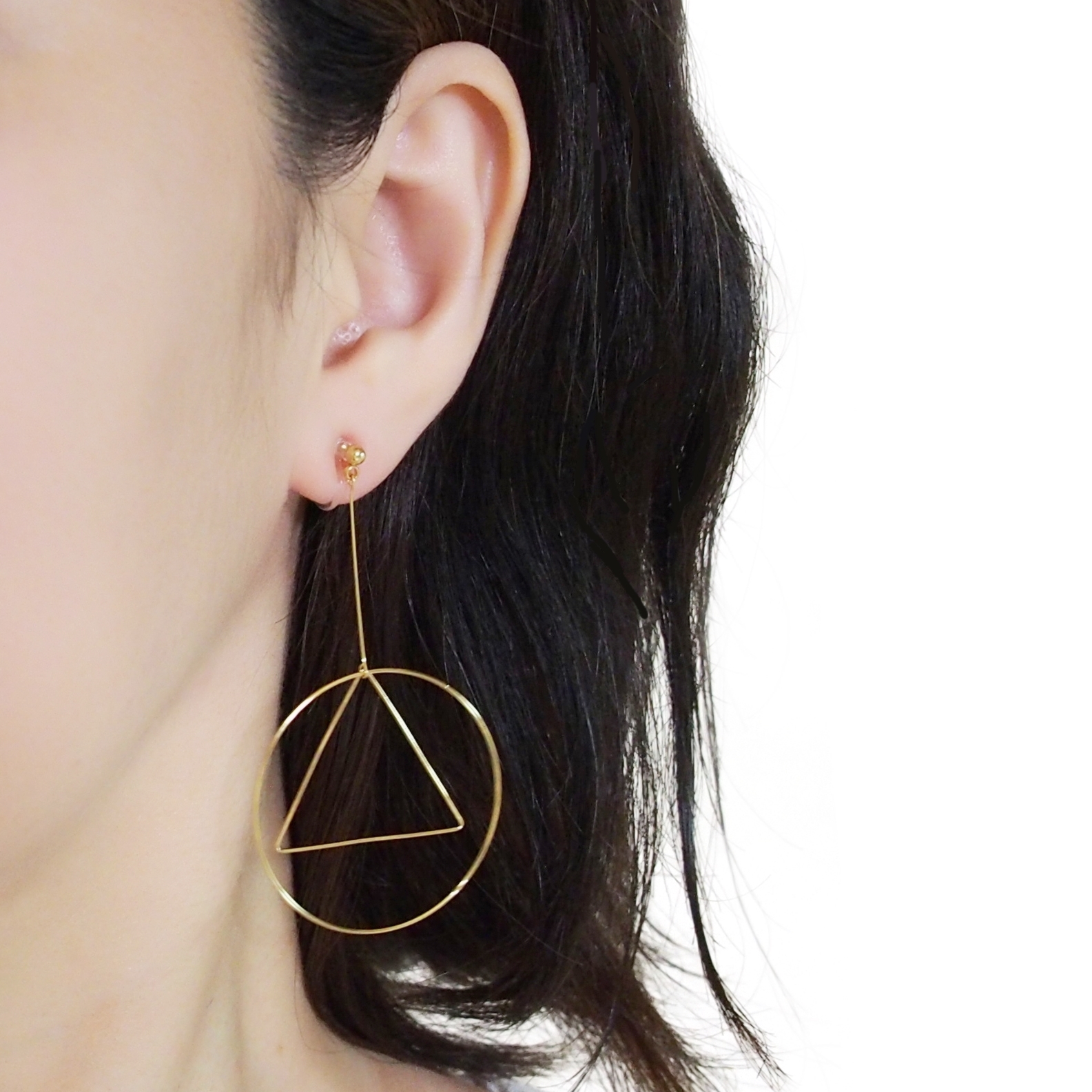 Geometric invisible clip on earrings