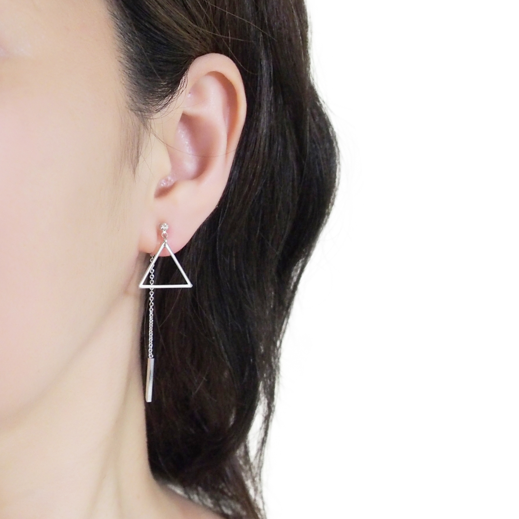 Trendy double sided style invisible clip on earrings
