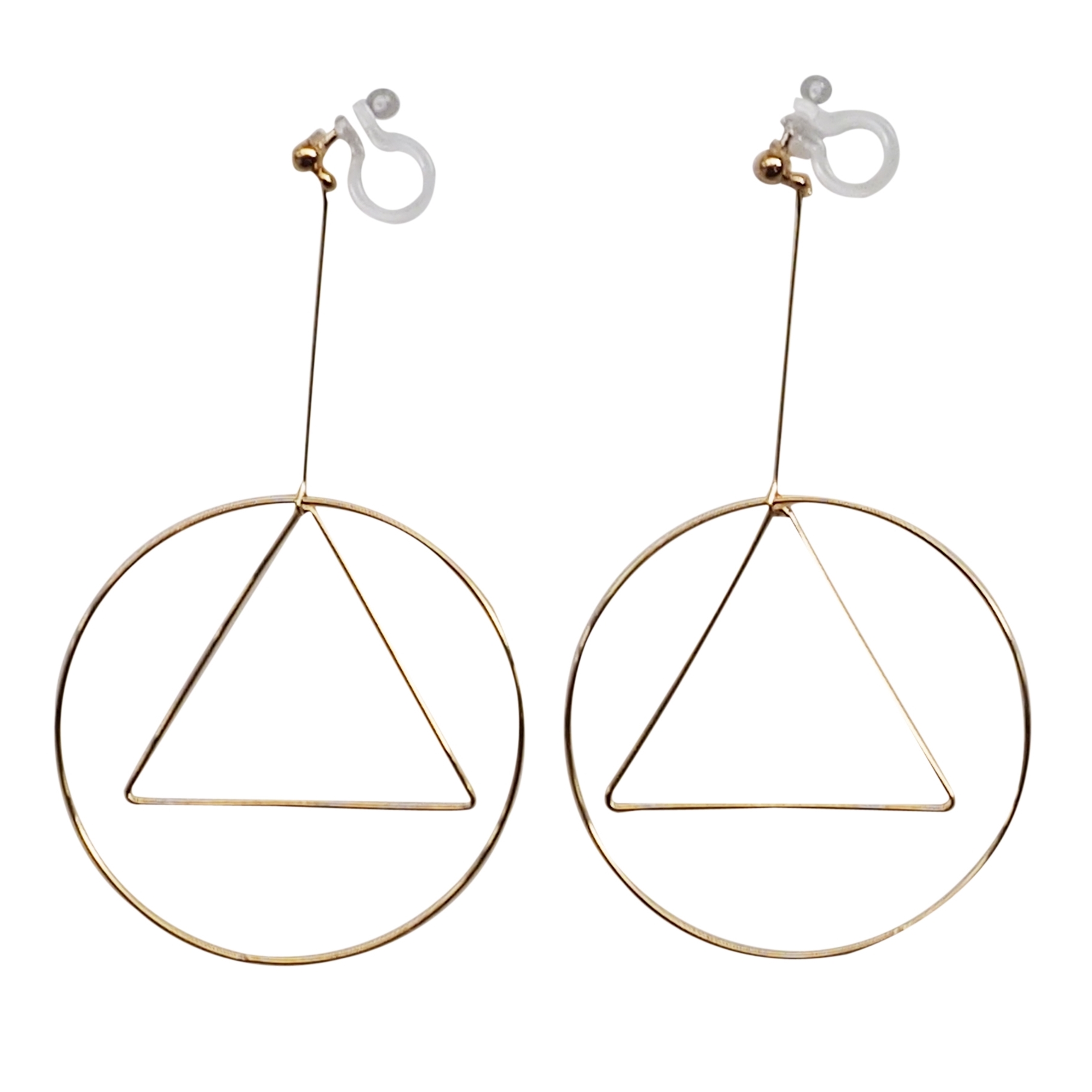 Geometric invisible clip on earrings