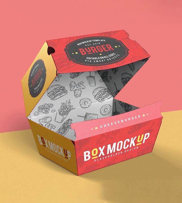 Order Black Burger Boxes Packaging - Best Ocean Arts in Retina