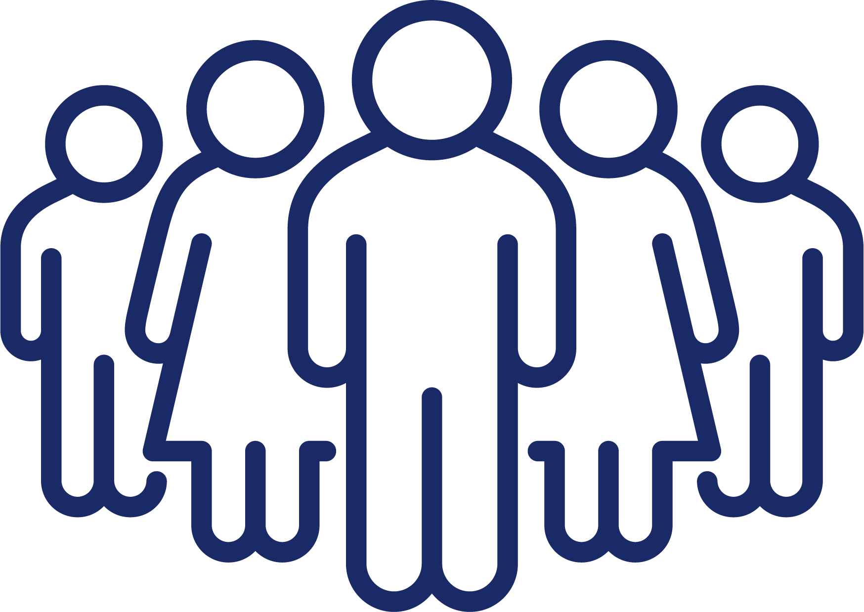 Icon made of lines of people representing In Person Method Acting Packages for IN THE WORK classes by MJ Karmi Method Acting