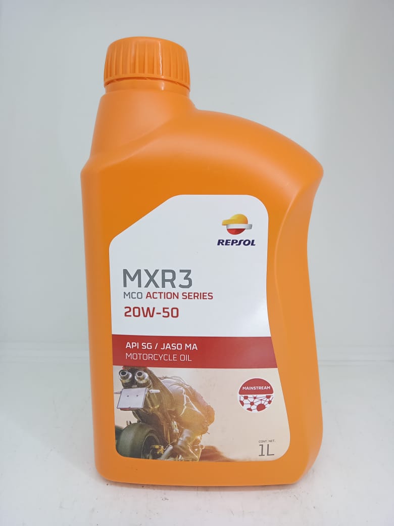 Repsol MXR3 Sae 20w/50 Pelumas Motor Manual kemasan isi 800ML & 1 Liter