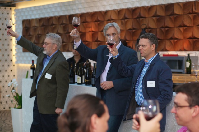 Mark Radcliffe, Partner, DLA Piper; Andrew Aitken, Managing Director, Black Duck Software, Michael Skok, Partner, North Bridge Venture Partners – Toasting the group
