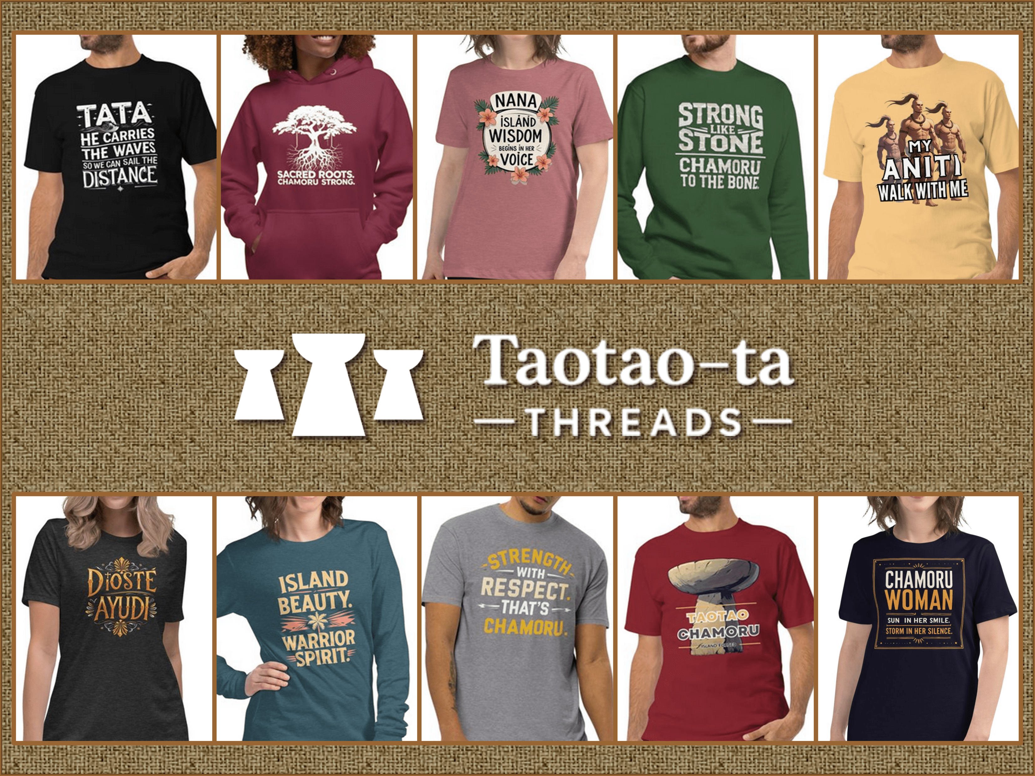 Taotao-ta Threads is M. K. Aleja's online merchandise store selling items that promote the CHamoru culture and values where proceeds will be used to support his self-publishing and other cultural endeavors.