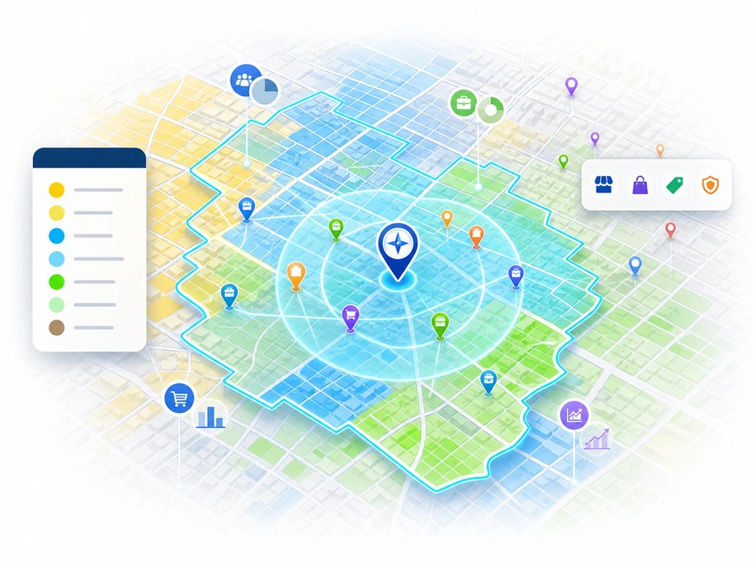 Drugstores and hospitals Map in Guadalajara, Jalisco, MktCompass. Carte des pharmacies et hôpitaux à Guadalajara, Jalisco, MktCompass