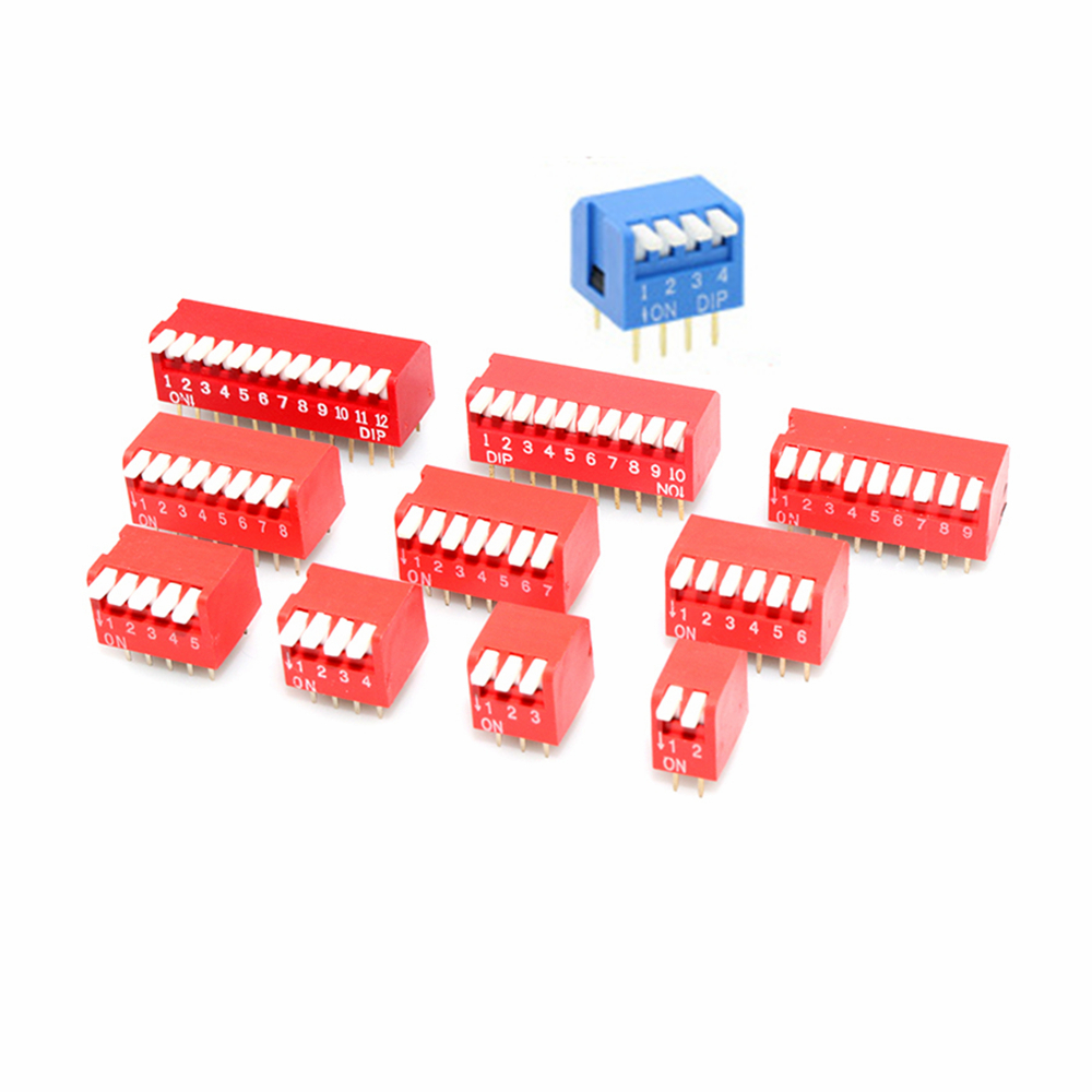 PCB Mount Through Hole Red Blue 1/2/3/4/5/6/7/8/9/10/12 Positions