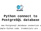 Python Connect To Postgresql Database