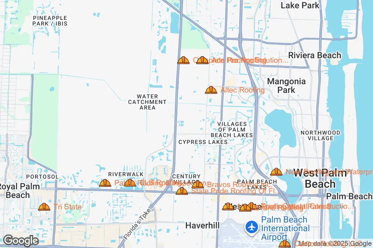 West Palm Beach Roof Replacement Costs Powered By AI Jul 2026 Map West Palm Beach Florida Composite 