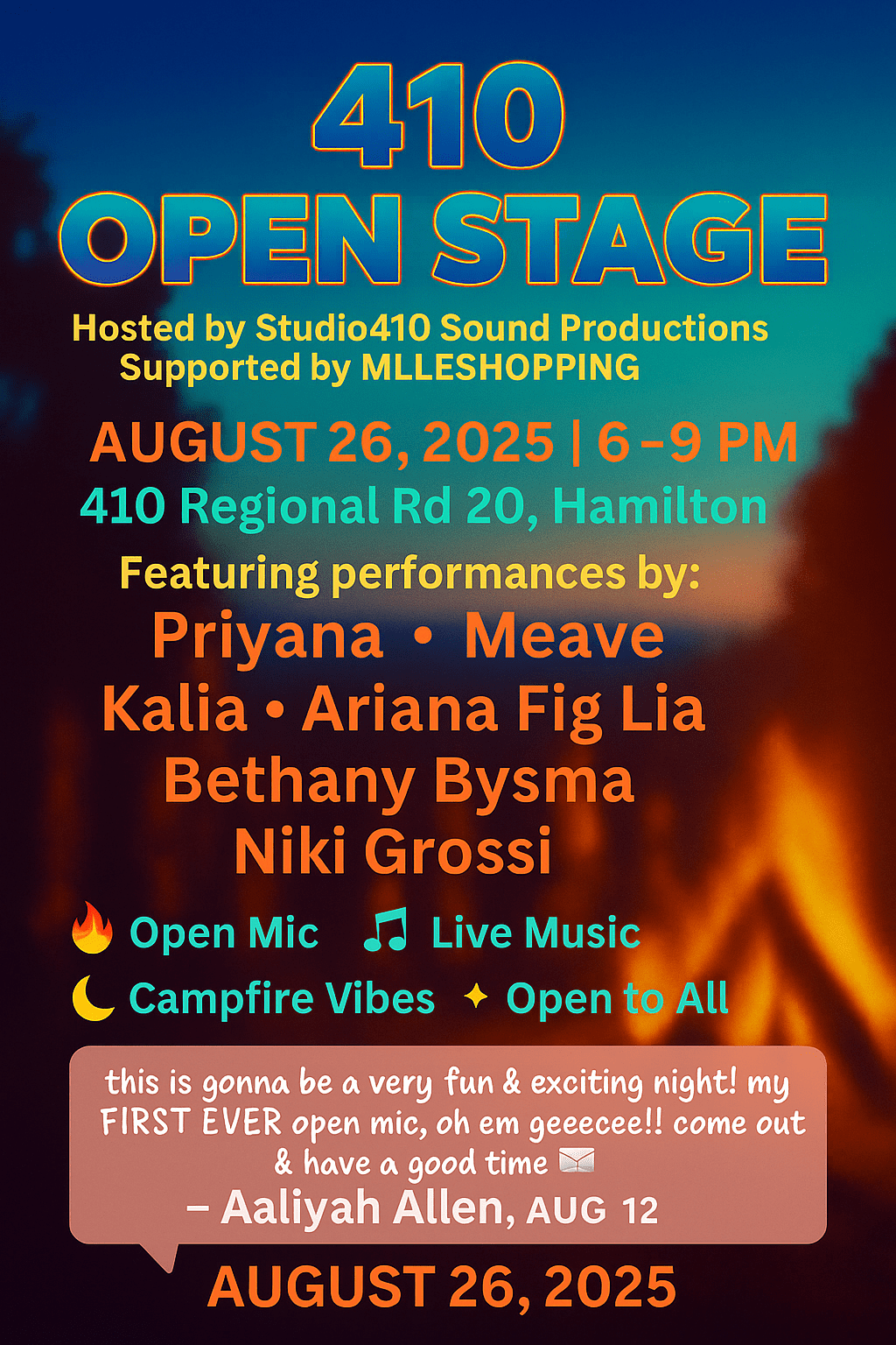 “410 Open Stage: A Night of Music, First Mics & Family Magic”