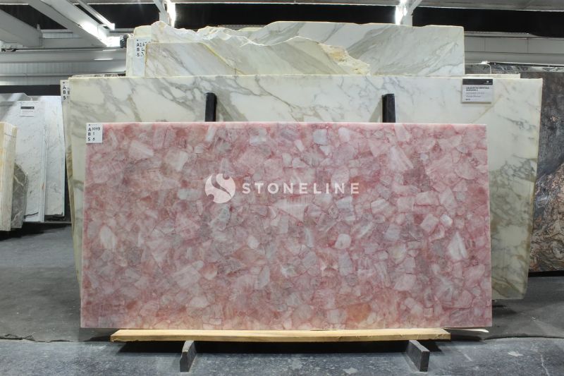 Pink Quartz Bas Stone - Colorful Designs - Artistic 4K Collection
