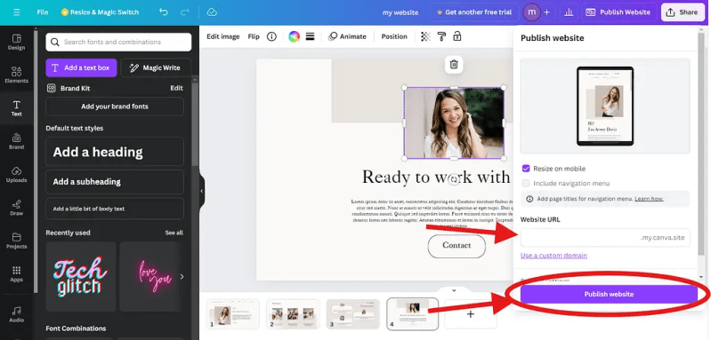 Create Website On Canva Step By Step Tutorial Easy - Premium Minimal Texture Gallery - Desktop
