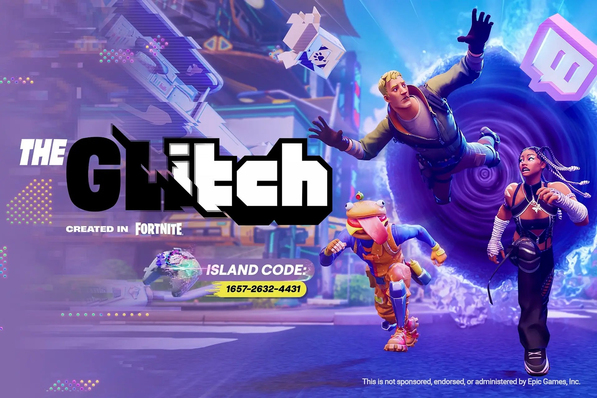Twitch Launches New Fortnite Creative Island The Glitch THE GLITCH POSTCARD 1 