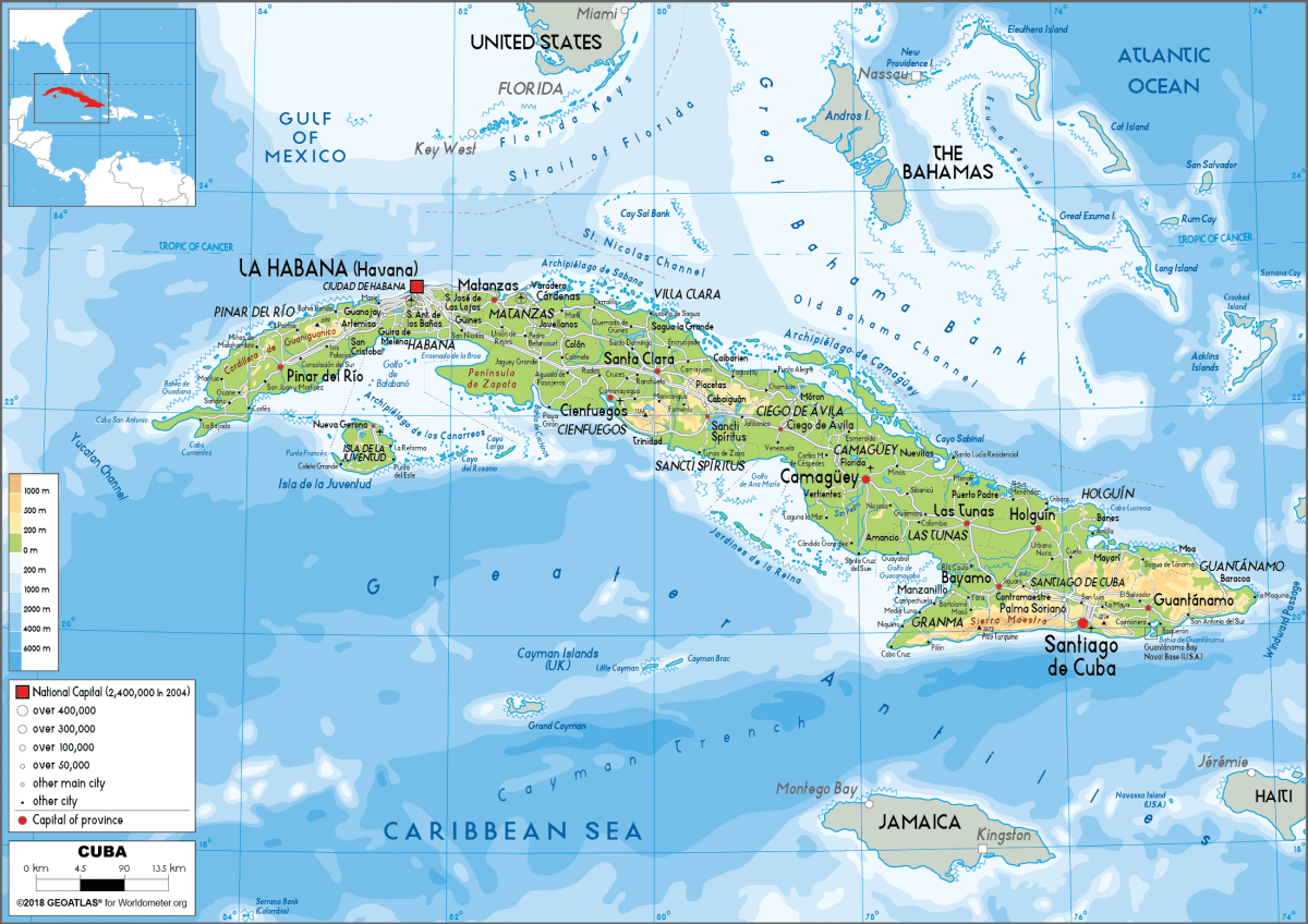 A Weak Left Stands By As Russia Stands Up For Cuban Sovereignty MLToday Cuba Physical Map 