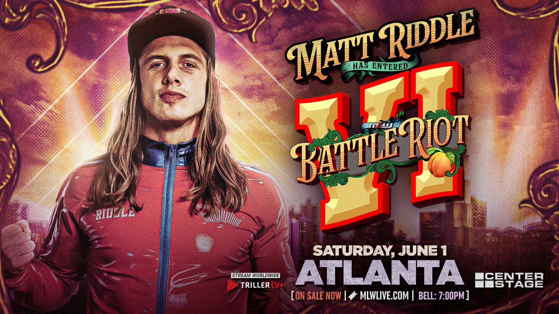 Matt Riddle enters the Battle RIOT in Atlanta, June 1