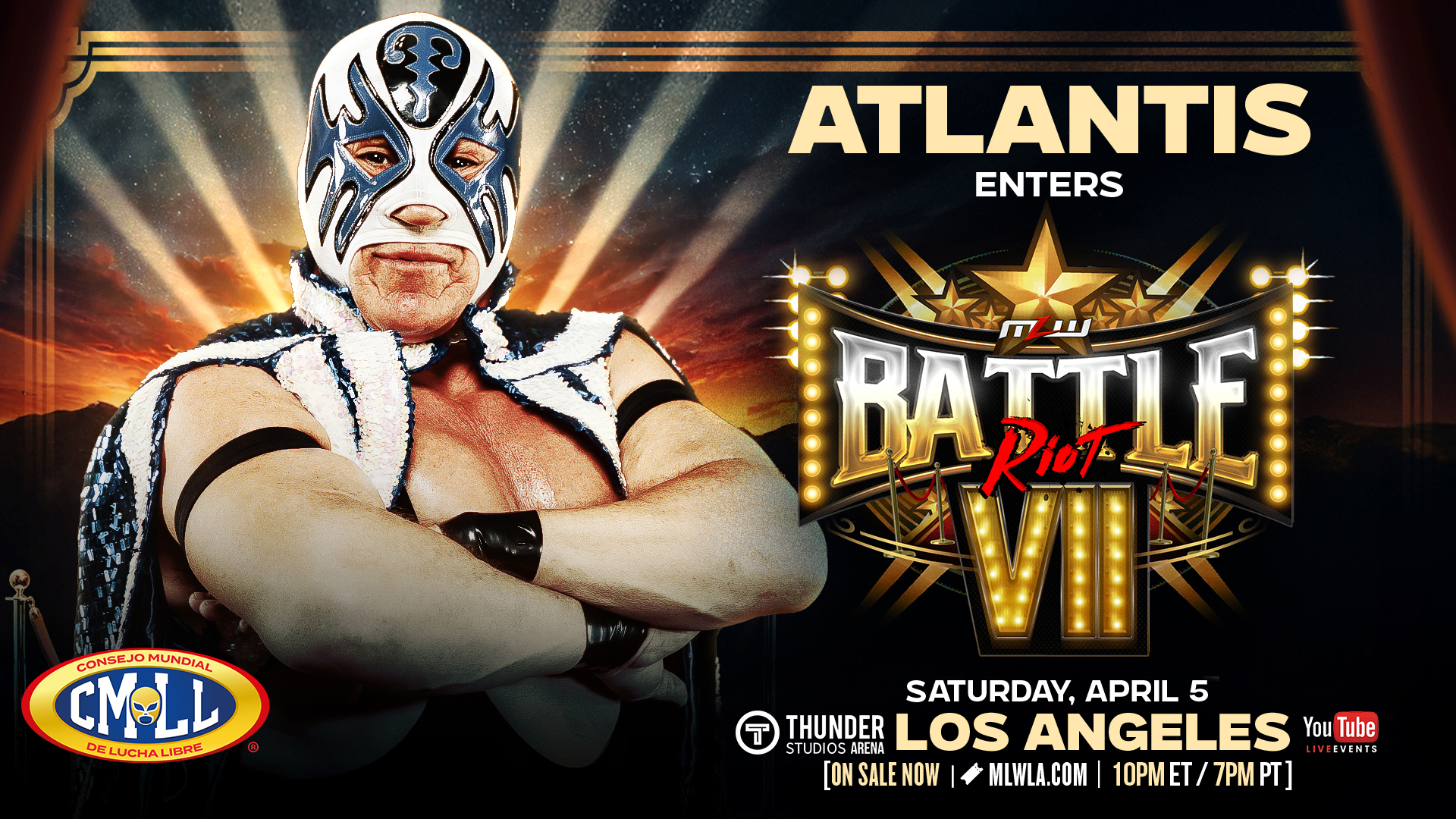 リーグオンファイト Atlantis declares he is in Battle RIOT VII on April 5