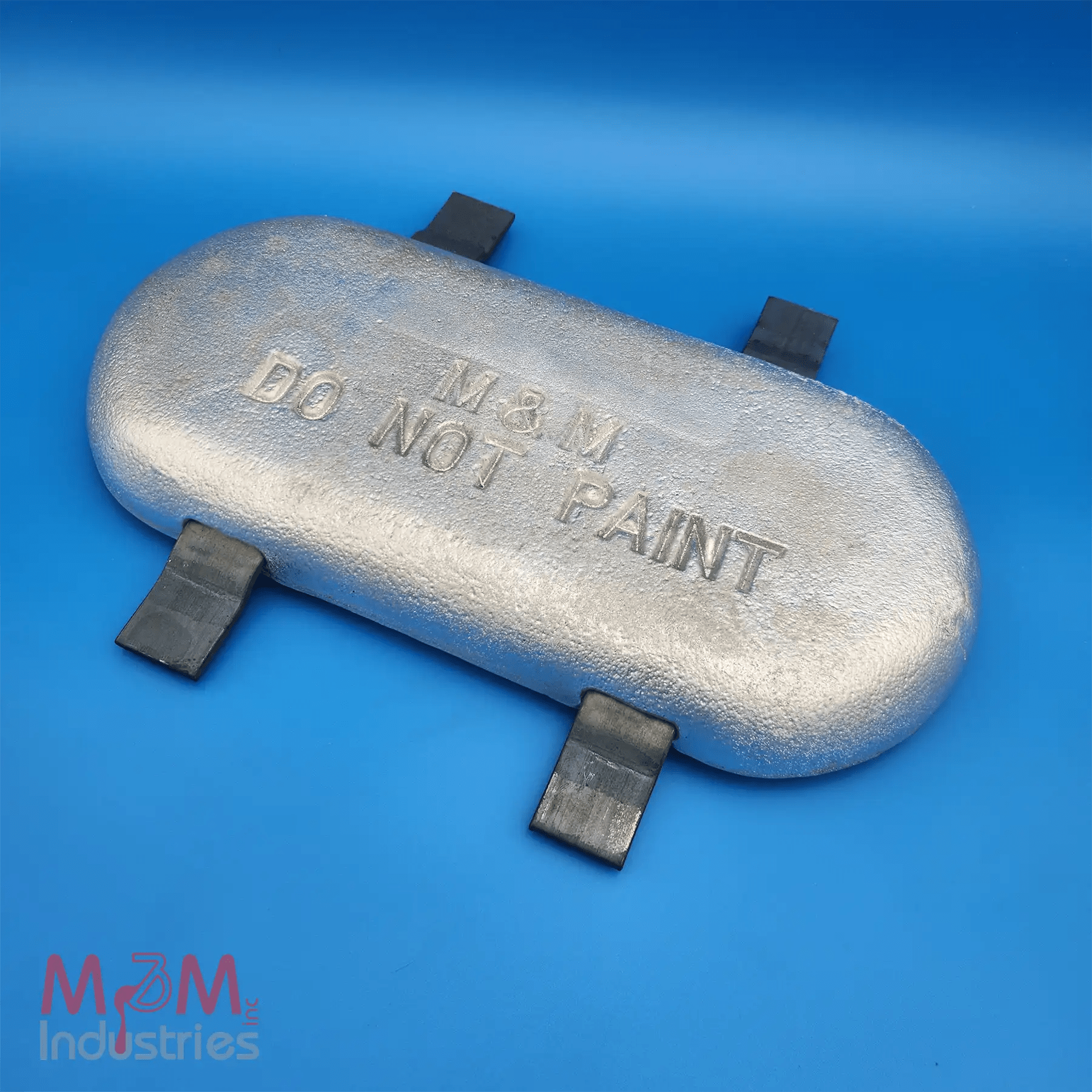 AA-2-10H Aluminum Sacrificial Anode, weld on style, Measuring 14″ x 6″ x 1-¼, MIL-A-24779 Aluminum Alloy, nominal weight of 10 lbs, Made in USA, Cathodic Protection