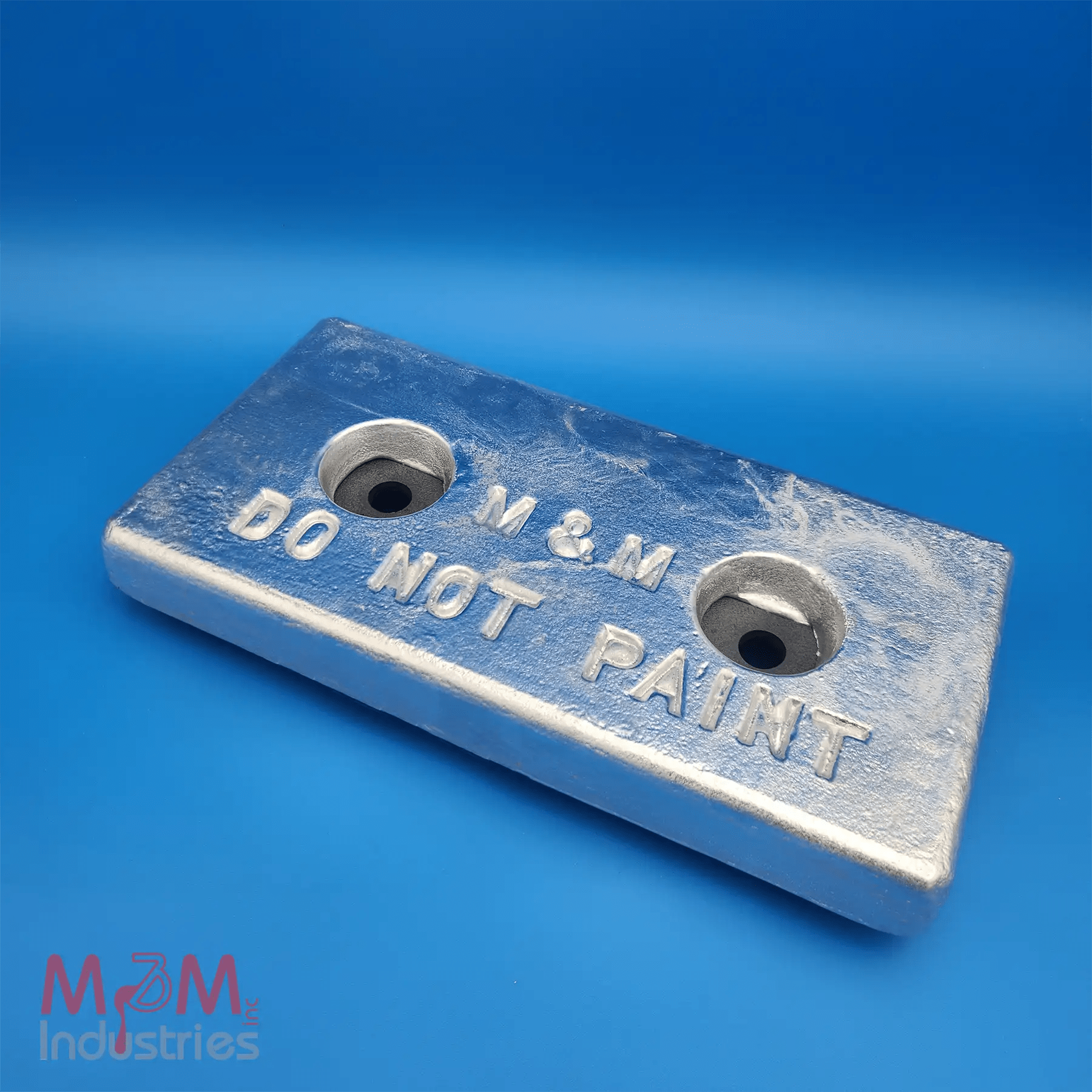 AHC-10 Aluminum Sacrificial Anode, Weld on style, Measuring 6″ x 12″ x 1-¼", MIL-A-24779 Aluminum Alloy, Nominal weight of 9.5 lbs, Made in USA. Cathodic Protection