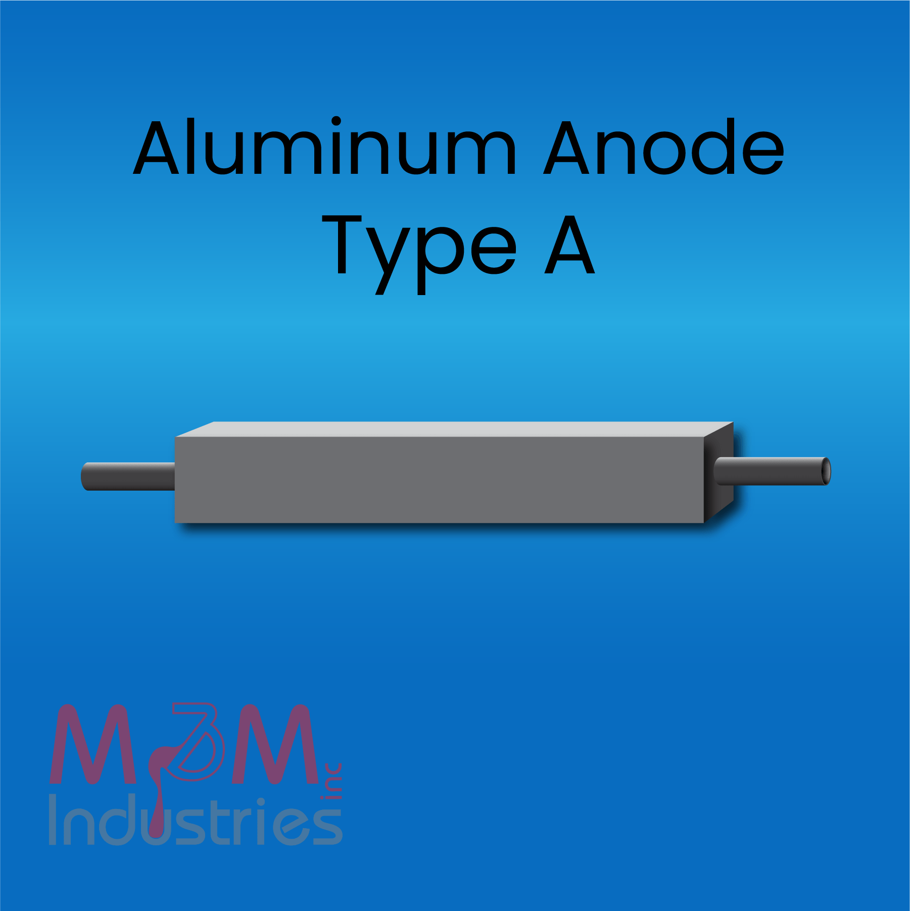 Aluminum Sacrificial Anode, MIL-A-24779 or MA-3 Aluminum Alloy, Made in USA by M&M Industries