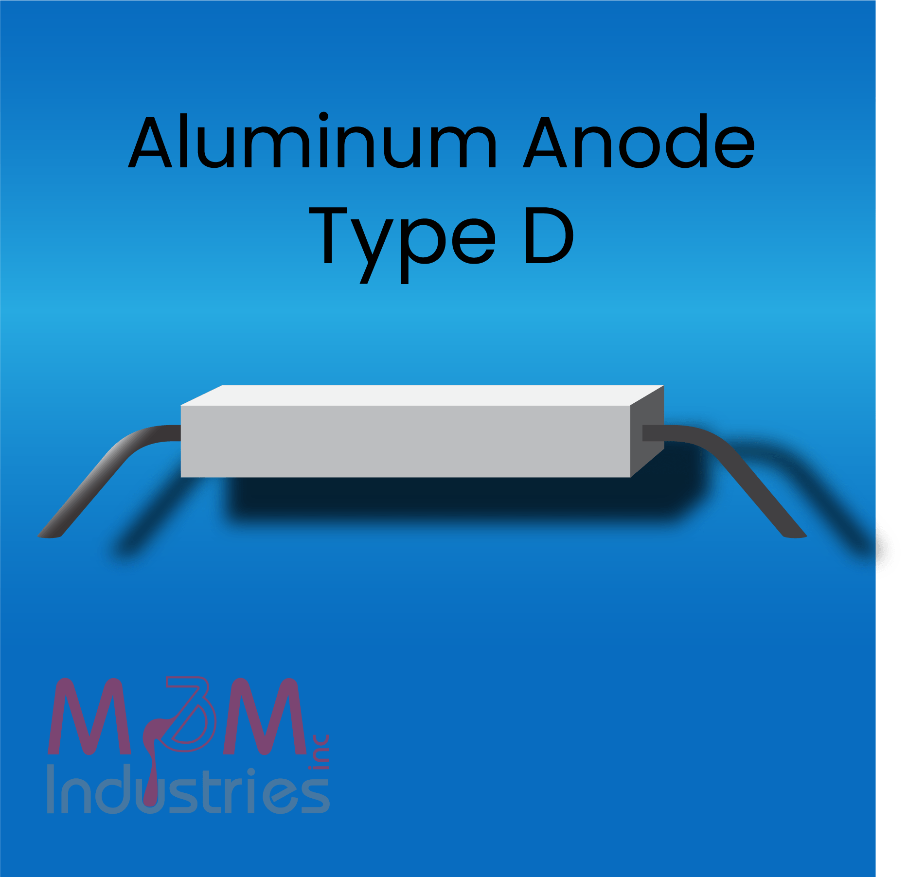Aluminum Sacrificial Anode, MIL-A-24779 or MA-3 Aluminum Alloy, Made in USA by M&M Industries, Cathodic Protection