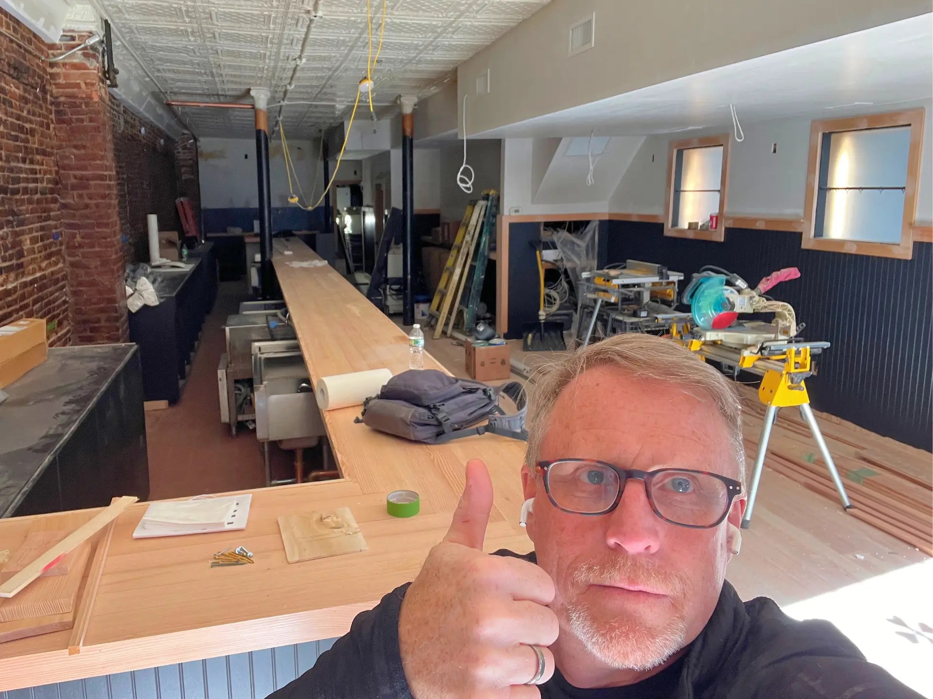 Marc Champagne overseeing commercial construction progress as Owner’s Representative for MMC Construction Management.