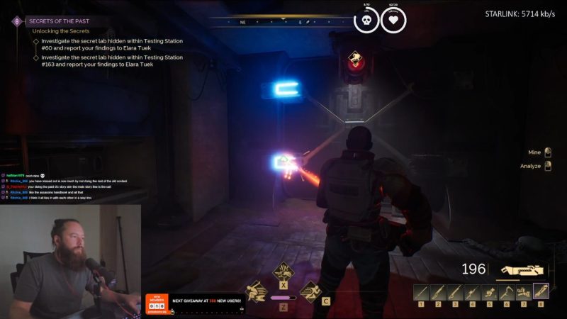 unlocking door of
secret lab