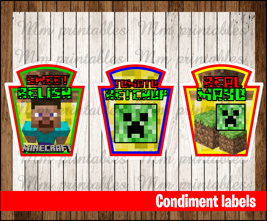 80 off sale minecraft condiments label instant download